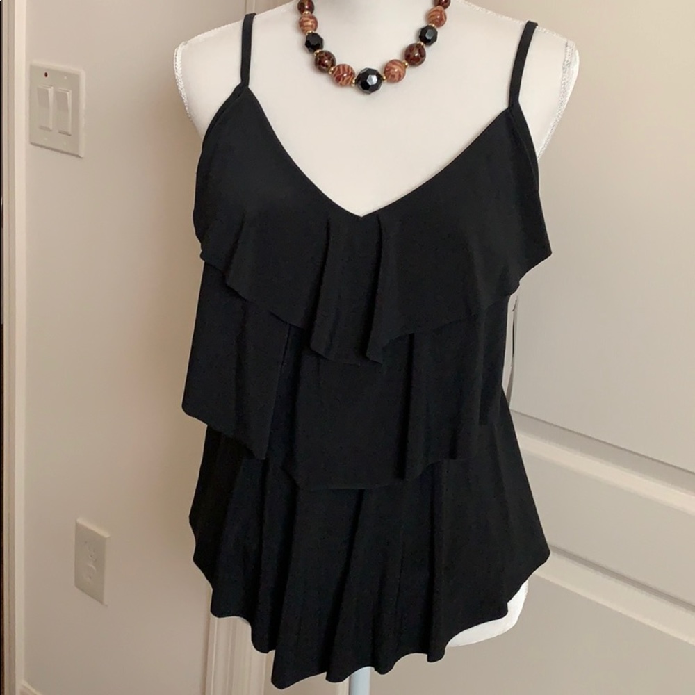 New- Layered Ruffle Top-by Agua Green -L(12-14)